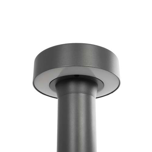 GLOBOSTAR® KIPASIO 90540 Φωτιστικό Κολωνάκι Κήπου LED 15W 1500lm 60° AC 220-240V Αδιάβροχο IP65 Θερμό Λευκό 2700K - Γκρι Ανθρακί - Μ15 x Π15 x Υ58cm - 3 Χρόνια Εγγύηση