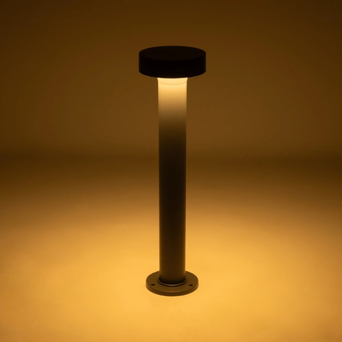 GLOBOSTAR® KIPASIO 90540 Φωτιστικό Κολωνάκι Κήπου LED 15W 1500lm 60° AC 220-240V Αδιάβροχο IP65 Θερμό Λευκό 2700K - Γκρι Ανθρακί - Μ15 x Π15 x Υ58cm - 3 Χρόνια Εγγύηση