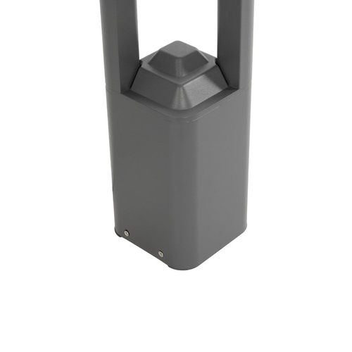 GLOBOSTAR® ΜΟΝΕΒΟΟ 90543 Φωτιστικό Κολωνάκι Κήπου LED 15W 1500lm 60° AC 220-240V Αδιάβροχο IP65 Θερμό Λευκό 2700K - Γκρι Ανθρακί - Μ12 x Π12 x Υ60.5cm - 3 Χρόνια Εγγύηση