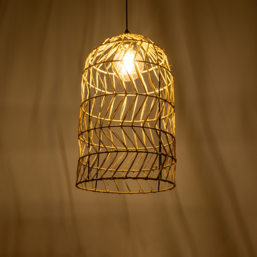 GLOBOSTAR® NETI 205-0025 Boho Κρεμαστό Φωτιστικό Οροφής με Ντουί 1 x E27 AC 220-240V IP20 - Μπεζ - M35 x Π35 x Υ63cm