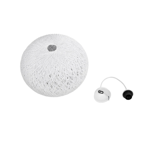 GLOBOSTAR® SOLEI 205-0007 Boho Κρεμαστό Φωτιστικό Οροφής με Ντουί 1 x E27 AC 220-240V IP20 - Λευκό - M40 x Π40 x Υ36cm