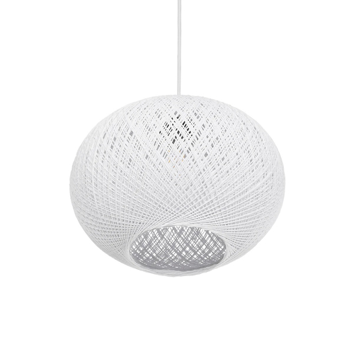 GLOBOSTAR® SOLEI 205-0008 Boho Κρεμαστό Φωτιστικό Οροφής με Ντουί 1 x E27 AC 220-240V IP20 - Λευκό - M30 x Π30 x Υ26cm