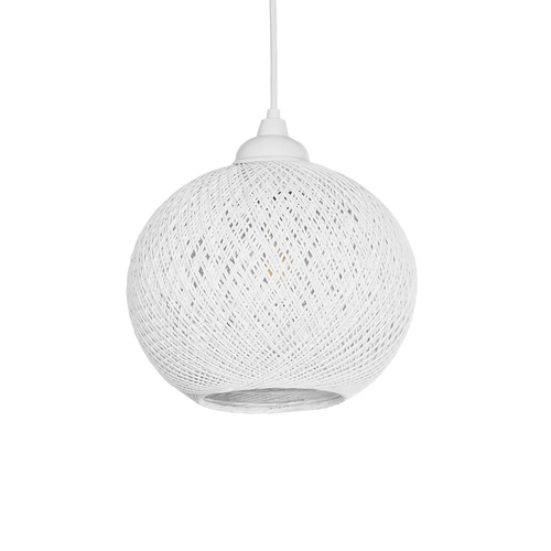 GLOBOSTAR® SOLEI 205-0009 Boho Κρεμαστό Φωτιστικό Οροφής με Ντουί 1 x E27 AC 220-240V IP20 - Λευκό - M20 x Π20 x Υ25cm