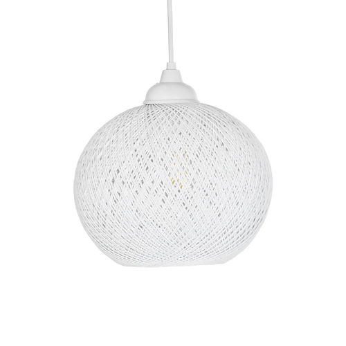 GLOBOSTAR® SOLEI 205-0009 Boho Κρεμαστό Φωτιστικό Οροφής με Ντουί 1 x E27 AC 220-240V IP20 - Λευκό - M20 x Π20 x Υ25cm