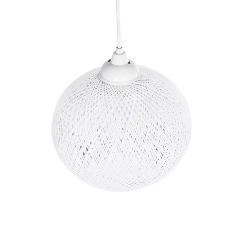 GLOBOSTAR® SOLEI 205-0009 Boho Κρεμαστό Φωτιστικό Οροφής με Ντουί 1 x E27 AC 220-240V IP20 - Λευκό - M20 x Π20 x Υ25cm