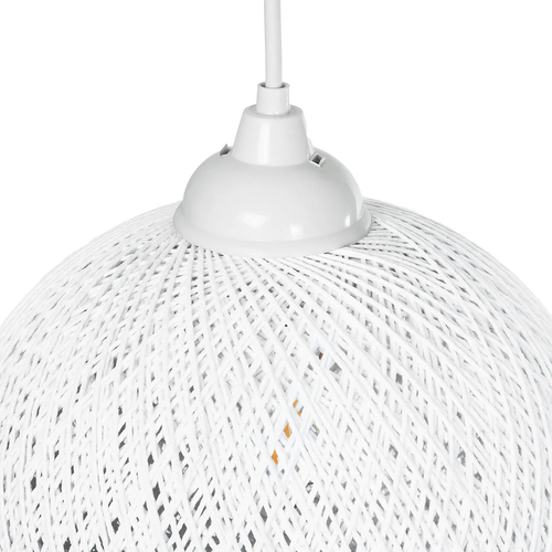 GLOBOSTAR® SOLEI 205-0009 Boho Κρεμαστό Φωτιστικό Οροφής με Ντουί 1 x E27 AC 220-240V IP20 - Λευκό - M20 x Π20 x Υ25cm