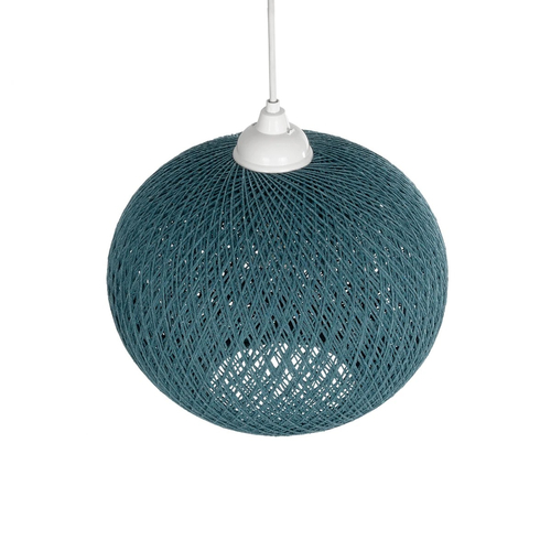GLOBOSTAR® SOLEI 205-0011 Boho Κρεμαστό Φωτιστικό Οροφής με Ντουί 1 x E27 AC 220-240V IP20 - Τιρκουάζ - M30 x Π30 x Υ26cm