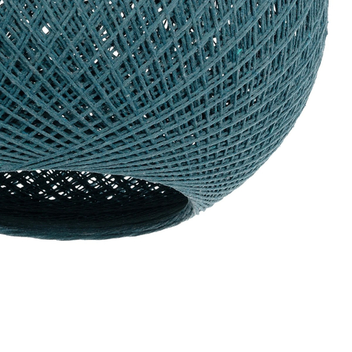 GLOBOSTAR® SOLEI 205-0011 Boho Κρεμαστό Φωτιστικό Οροφής με Ντουί 1 x E27 AC 220-240V IP20 - Τιρκουάζ - M30 x Π30 x Υ26cm