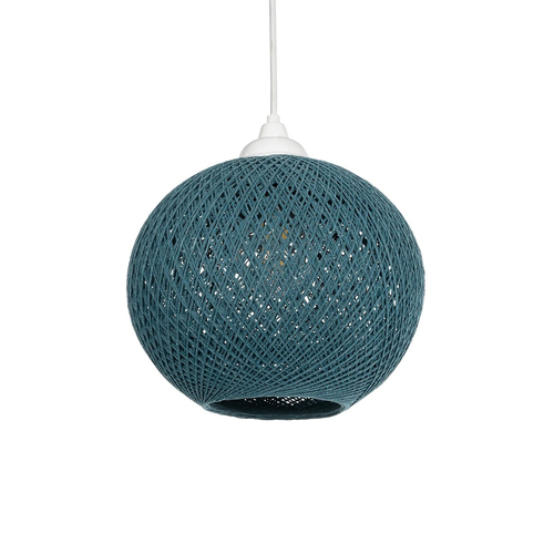 GLOBOSTAR® SOLEI 205-0012 Boho Κρεμαστό Φωτιστικό Οροφής με Ντουί 1 x E27 AC 220-240V IP20 - Τιρκουάζ - M20 x Π20 x Υ25cm