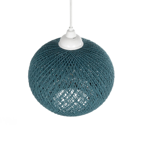 GLOBOSTAR® SOLEI 205-0012 Boho Κρεμαστό Φωτιστικό Οροφής με Ντουί 1 x E27 AC 220-240V IP20 - Τιρκουάζ - M20 x Π20 x Υ25cm