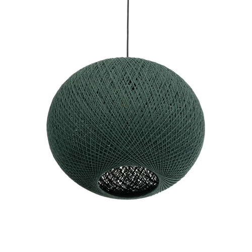 GLOBOSTAR® SOLEI 205-0013 Boho Κρεμαστό Φωτιστικό Οροφής με Ντουί 1 x E27 AC 220-240V IP20 - Πράσινο - M40 x Π40 x Υ36cm