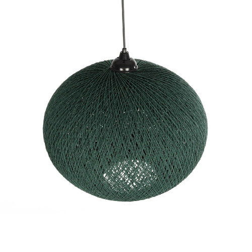 GLOBOSTAR® SOLEI 205-0013 Boho Κρεμαστό Φωτιστικό Οροφής με Ντουί 1 x E27 AC 220-240V IP20 - Πράσινο - M40 x Π40 x Υ36cm