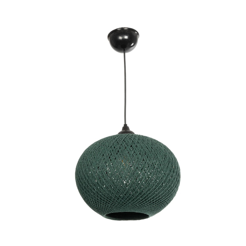 GLOBOSTAR® SOLEI 205-0014 Boho Κρεμαστό Φωτιστικό Οροφής με Ντουί 1 x E27 AC 220-240V IP20 - Πράσινο - M30 x Π30 x Υ26cm