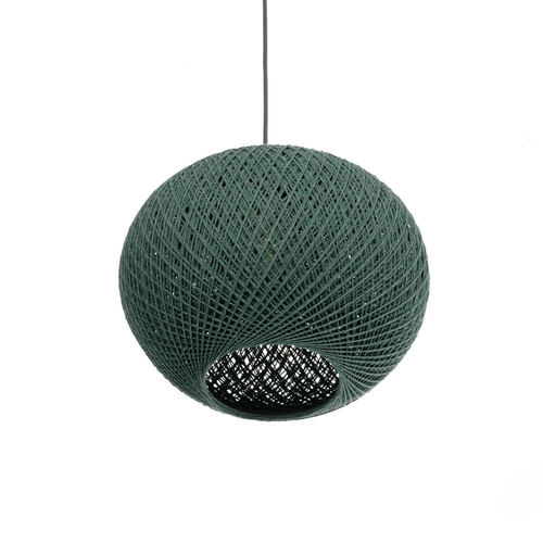 GLOBOSTAR® SOLEI 205-0014 Boho Κρεμαστό Φωτιστικό Οροφής με Ντουί 1 x E27 AC 220-240V IP20 - Πράσινο - M30 x Π30 x Υ26cm