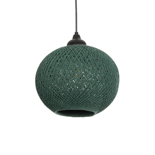 GLOBOSTAR® SOLEI 205-0015 Boho Κρεμαστό Φωτιστικό Οροφής με Ντουί 1 x E27 AC 220-240V IP20 - Πράσινο - M20 x Π20 x Υ25cm