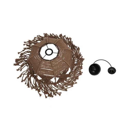 GLOBOSTAR® TONA 205-0016 Boho Κρεμαστό Φωτιστικό Οροφής με Ντουί 1 x E27 AC 220-240V IP20 - Καφέ- M40 x Π40 x Υ38cm
