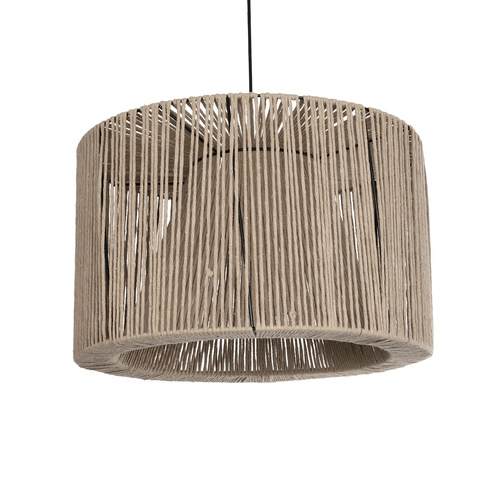 GLOBOSTAR® ZYLINDER 205-0022 Boho Κρεμαστό Φωτιστικό Οροφής με Ντουί 1 x E27 AC 220-240V IP20 - Μπεζ - M50 x Π50 x Υ32cm