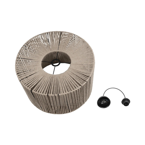 GLOBOSTAR® ZYLINDER 205-0022 Boho Κρεμαστό Φωτιστικό Οροφής με Ντουί 1 x E27 AC 220-240V IP20 - Μπεζ - M50 x Π50 x Υ32cm