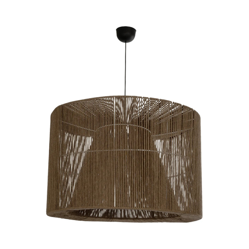 GLOBOSTAR® ZYLINDER 205-0023 Boho Κρεμαστό Φωτιστικό Οροφής με Ντουί 1 x E27 AC 220-240V IP20 - Καφέ - M80 x Π80 x Υ51cm