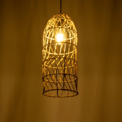 GLOBOSTAR® NETI 205-0024 Boho Κρεμαστό Φωτιστικό Οροφής με Ντουί 1 x E27 AC 220-240V IP20 - Μπεζ - M20 x Π20 x Υ49cm