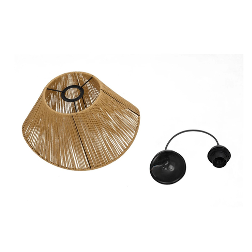 GLOBOSTAR® ELDA 205-0032 Boho Κρεμαστό Φωτιστικό Οροφής με Ντουί 1 x E27 AC 220-240V IP20 - Μπεζ - M32 x Π21 x Υ24cm