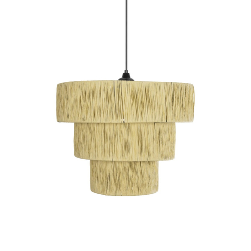 GLOBOSTAR® COROIN 205-0034 Boho Κρεμαστό Φωτιστικό Οροφής με Ντουί 1 x E27 AC 220-240V IP20 - Μπεζ - M40 x Π40 x Υ35cm