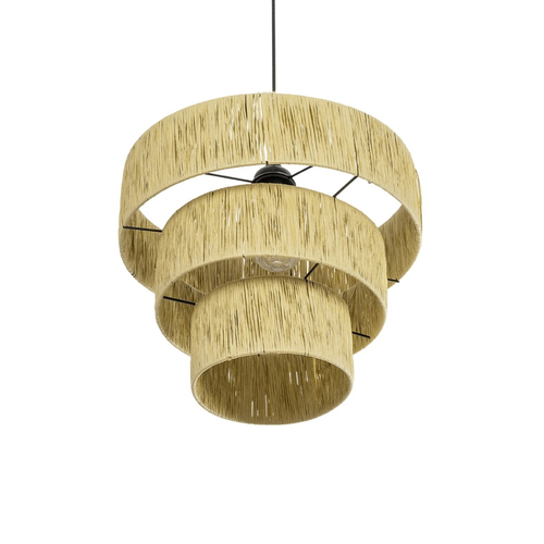 GLOBOSTAR® COROIN 205-0034 Boho Κρεμαστό Φωτιστικό Οροφής με Ντουί 1 x E27 AC 220-240V IP20 - Μπεζ - M40 x Π40 x Υ35cm