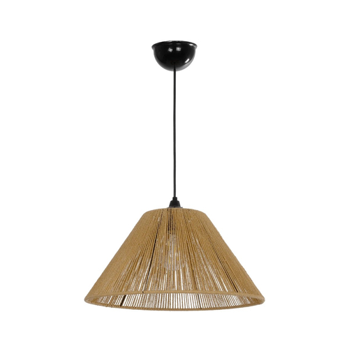 GLOBOSTAR® HATA  205-0036 Boho Κρεμαστό Φωτιστικό Οροφής με Ντουί 1 x E27 AC 220-240V IP20 - Μπεζ - M35 x Π35 x Υ21cm