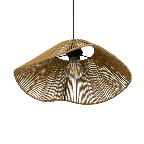 GLOBOSTAR® COURBE 205-0038 Boho Κρεμαστό Φωτιστικό Οροφής με Ντουί 1 x E27 AC 220-240V IP20 - Μπεζ - M40 x Π40 x Υ17cm