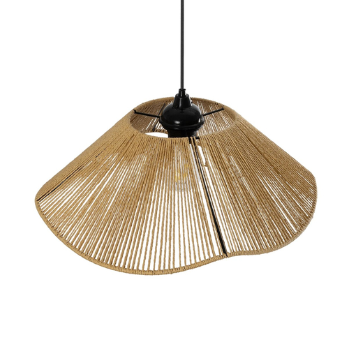 GLOBOSTAR® COURBE 205-0038 Boho Κρεμαστό Φωτιστικό Οροφής με Ντουί 1 x E27 AC 220-240V IP20 - Μπεζ - M40 x Π40 x Υ17cm
