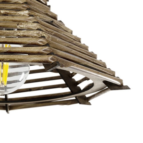 GLOBOSTAR® JUTTI 205-0042 Boho Κρεμαστό Φωτιστικό Οροφής με Ντουί 1 x E27 AC 220-240V IP20 - Μπεζ - M26 x Π26 x Υ15cm