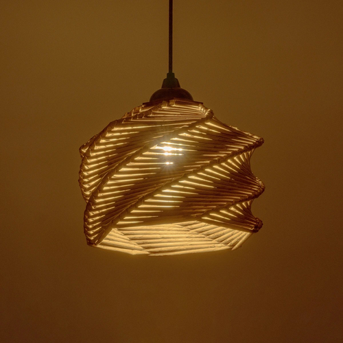 GLOBOSTAR® HUSLE 205-0044 Boho Κρεμαστό Φωτιστικό Οροφής με Ντουί 1 x E27 AC 220-240V IP20 - Μπεζ - M24 x Π24 x Υ21cm