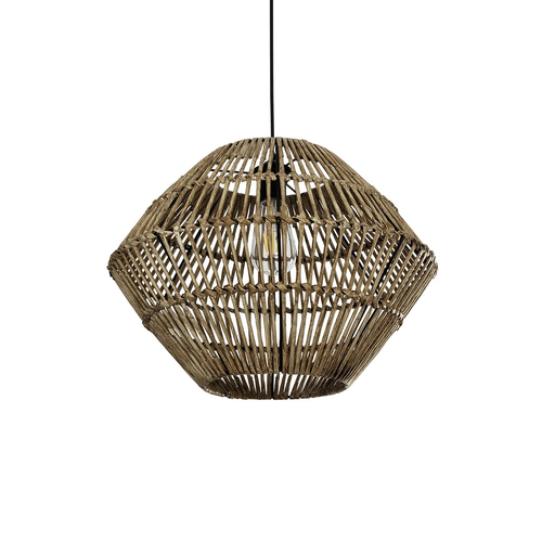 GLOBOSTAR® KEGEL 205-0048 Boho Κρεμαστό Φωτιστικό Οροφής με Ντουί 1 x E27 AC 220-240V IP20 - Μπεζ - M46 x Π46 x Υ35cm