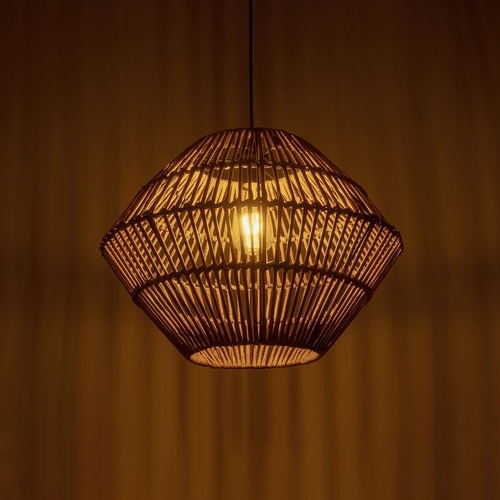 GLOBOSTAR® KEGEL 205-0048 Boho Κρεμαστό Φωτιστικό Οροφής με Ντουί 1 x E27 AC 220-240V IP20 - Μπεζ - M46 x Π46 x Υ35cm