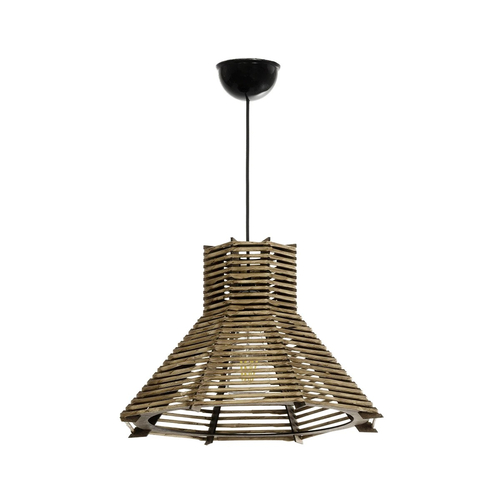 GLOBOSTAR® MEGALISTO 205-0051 Boho Κρεμαστό Φωτιστικό Οροφής με Ντουί 1 x E27 AC 220-240V IP20 - Καφέ- M40 x Π40 x Υ26cm