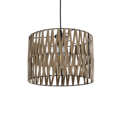 GLOBOSTAR® MARS 205-0054 Boho Κρεμαστό Φωτιστικό Οροφής με Ντουί 1 x E27 AC 220-240V IP20 - Μπεζ - M30 x Π30 x Υ24cm