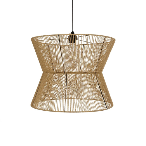 GLOBOSTAR® UPCONE 205-0056 Boho Κρεμαστό Φωτιστικό Οροφής με Ντουί 1 x E27 AC 220-240V IP20 - Μπεζ - M50 x Π50 x Υ43cm