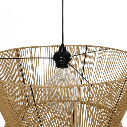 GLOBOSTAR® UPCONE 205-0056 Boho Κρεμαστό Φωτιστικό Οροφής με Ντουί 1 x E27 AC 220-240V IP20 - Μπεζ - M50 x Π50 x Υ43cm