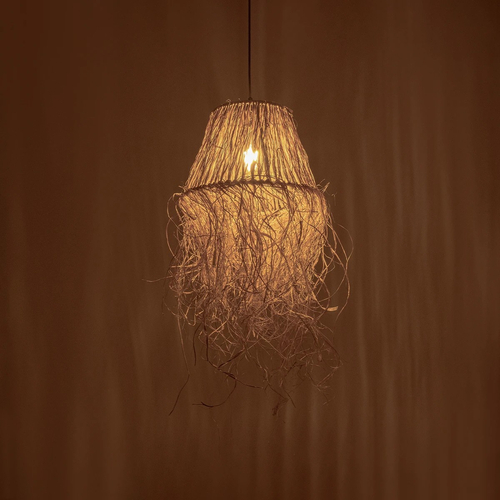 GLOBOSTAR® HERBE 205-0073 Boho Κρεμαστό Φωτιστικό Οροφής με Ντουί 1 x E27 AC 220-240V IP20 - Μπεζ - M30 x Π30 x Υ40cm