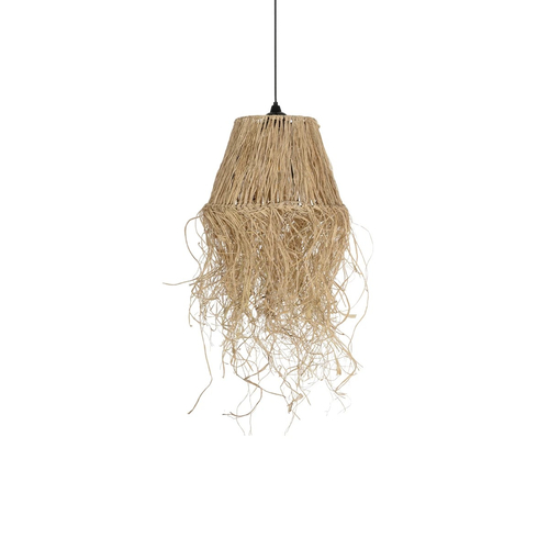 GLOBOSTAR® HERBE 205-0073 Boho Κρεμαστό Φωτιστικό Οροφής με Ντουί 1 x E27 AC 220-240V IP20 - Μπεζ - M30 x Π30 x Υ40cm