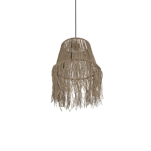 GLOBOSTAR® ROKA 205-0075 Boho Κρεμαστό Φωτιστικό Οροφής με Ντουί 1 x E27 AC 220-240V IP20 - Μπεζ - M30 x Π30 x Υ45cm