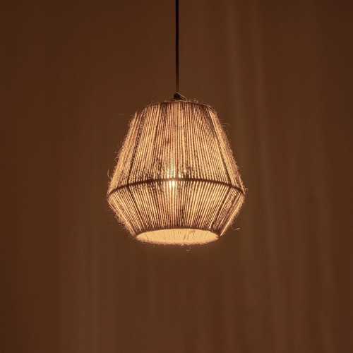 GLOBOSTAR® PULVIS 205-0083 Boho Κρεμαστό Φωτιστικό Οροφής με Ντουί 1 x E27 AC 220-240V IP20 - Μπεζ - M22 x Π22 x Υ22cm