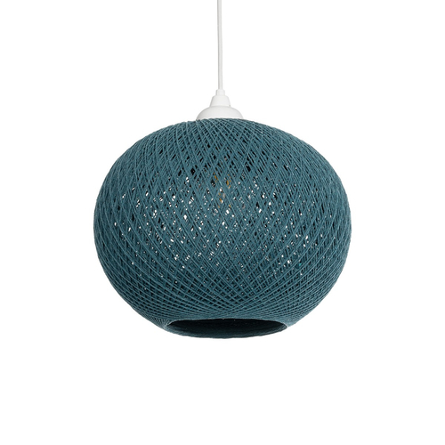 GLOBOSTAR® SOLEI 205-0011 Boho Κρεμαστό Φωτιστικό Οροφής με Ντουί 1 x E27 AC 220-240V IP20 - Τιρκουάζ - M30 x Π30 x Υ26cm