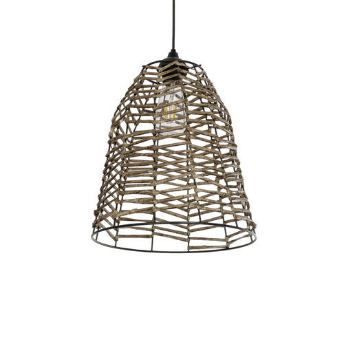 GLOBOSTAR® NETZ 205-0026 Boho Κρεμαστό Φωτιστικό Οροφής με Ντουί 1 x E27 AC 220-240V IP20 - Μπεζ - M30 x Π30 x Υ38cm