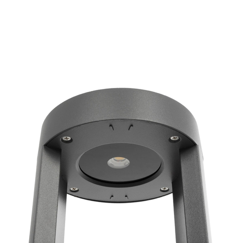 GLOBOSTAR® KIPARIO 90542 Φωτιστικό Κολωνάκι Κήπου LED 15W 1500lm 60° AC 220-240V Αδιάβροχο IP65 Θερμό Λευκό 2700K - Γκρι Ανθρακί - Μ20 x Π20 x Υ58cm - 3 Χρόνια Εγγύηση