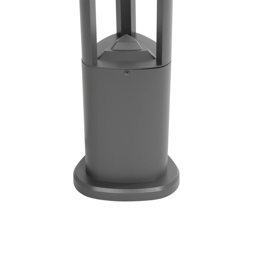 GLOBOSTAR® RODEMA 90545 Φωτιστικό Κολωνάκι Κήπου LED 15W 1500lm 60° AC 220-240V Αδιάβροχο IP65 Θερμό Λευκό 2700K - Γκρι Ανθρακί - Μ16.5 x Π16.5 x Υ60cm - 3 Χρόνια Εγγύηση