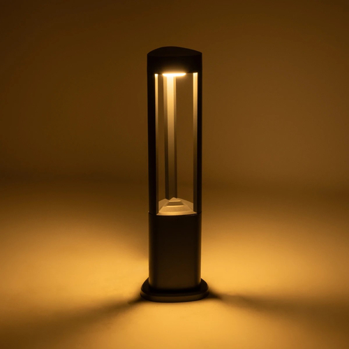 GLOBOSTAR® RODEMA 90545 Φωτιστικό Κολωνάκι Κήπου LED 15W 1500lm 60° AC 220-240V Αδιάβροχο IP65 Θερμό Λευκό 2700K - Γκρι Ανθρακί - Μ16.5 x Π16.5 x Υ60cm - 3 Χρόνια Εγγύηση