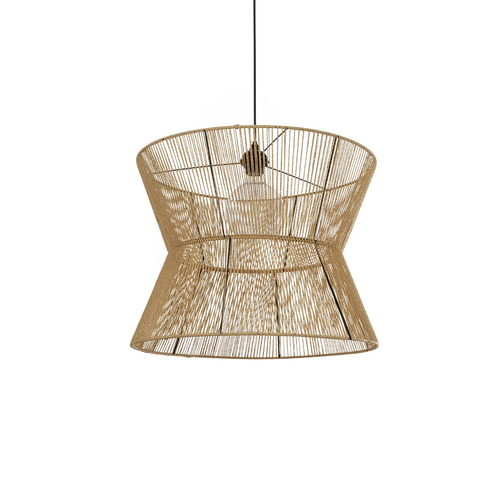 GLOBOSTAR® UPCONE 205-0056 Boho Κρεμαστό Φωτιστικό Οροφής με Ντουί 1 x E27 AC 220-240V IP20 - Μπεζ - M50 x Π50 x Υ43cm