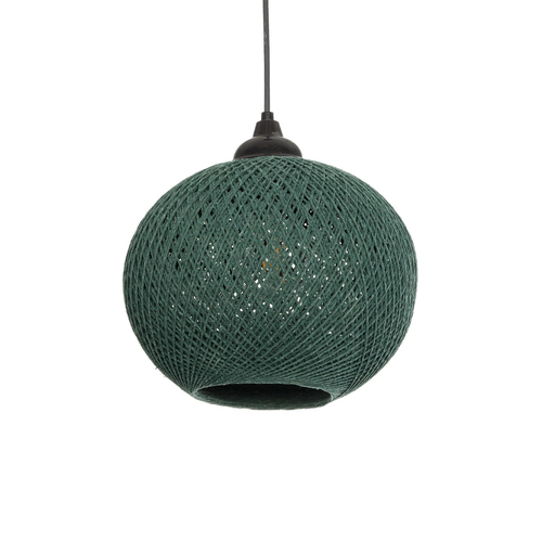 GLOBOSTAR® SOLEI 205-0015 Boho Κρεμαστό Φωτιστικό Οροφής με Ντουί 1 x E27 AC 220-240V IP20 - Πράσινο - M20 x Π20 x Υ25cm