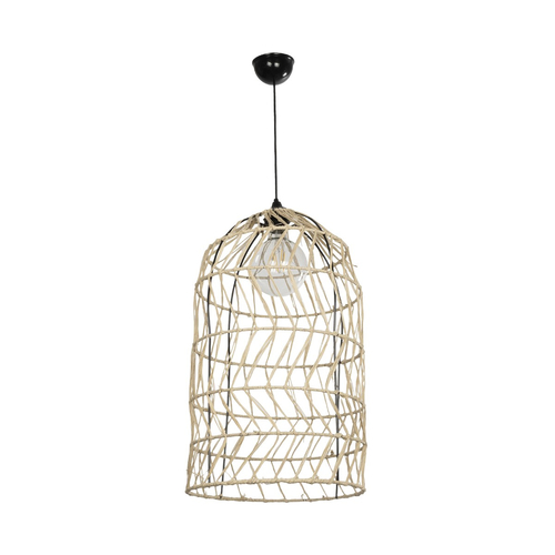 GLOBOSTAR® NETI 205-0025 Boho Κρεμαστό Φωτιστικό Οροφής με Ντουί 1 x E27 AC 220-240V IP20 - Μπεζ - M35 x Π35 x Υ63cm